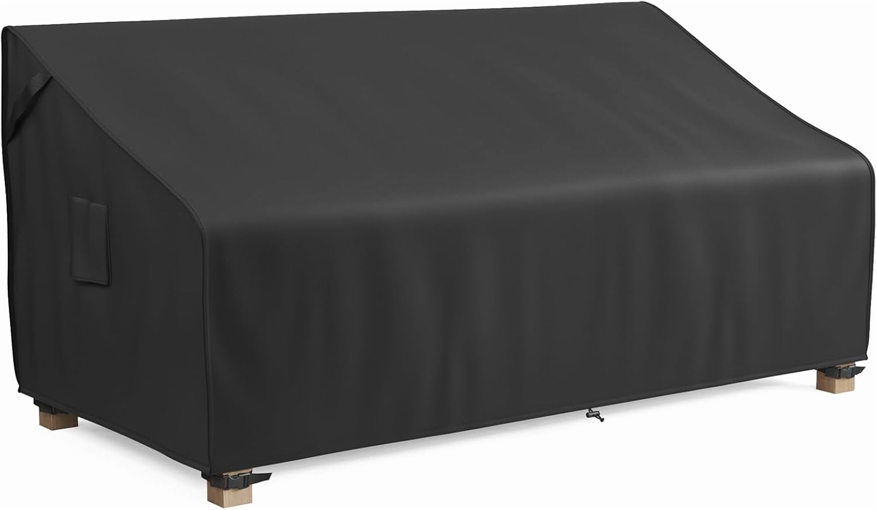 3-Seater Outdoor Couch Cover Waterproof, 80 Inch Patio Furniture Cover for Sofa, Heavy Duty Polyester & Double-Stitched Seams, Classic Black