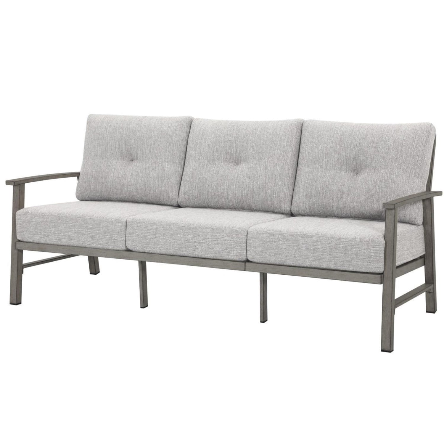 3-Seater Outdoor Patio Sofa, Aluminum Outdoor Couch with 5.9" Thick Cushions, All-Weather Patio Furniture Sofa for Backyard, Balcony, Poolside, Lawn, Dark Gray