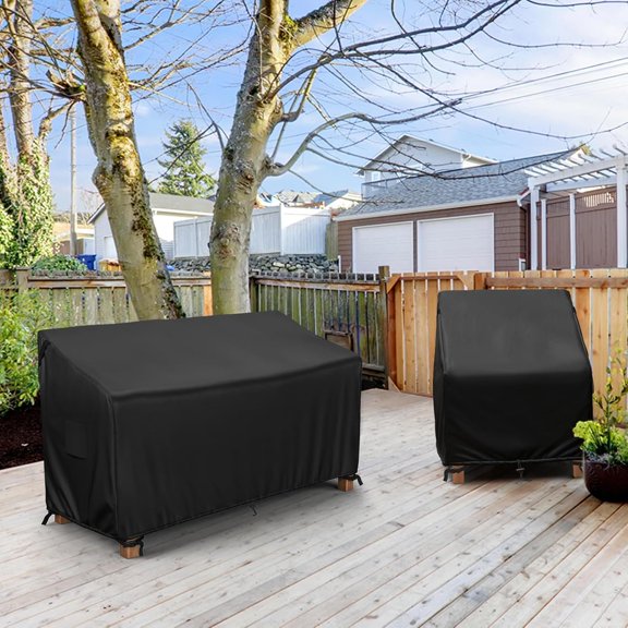 3-Seater Outdoor Sofa Cover Waterproof Heavy Duty for Furniture Black