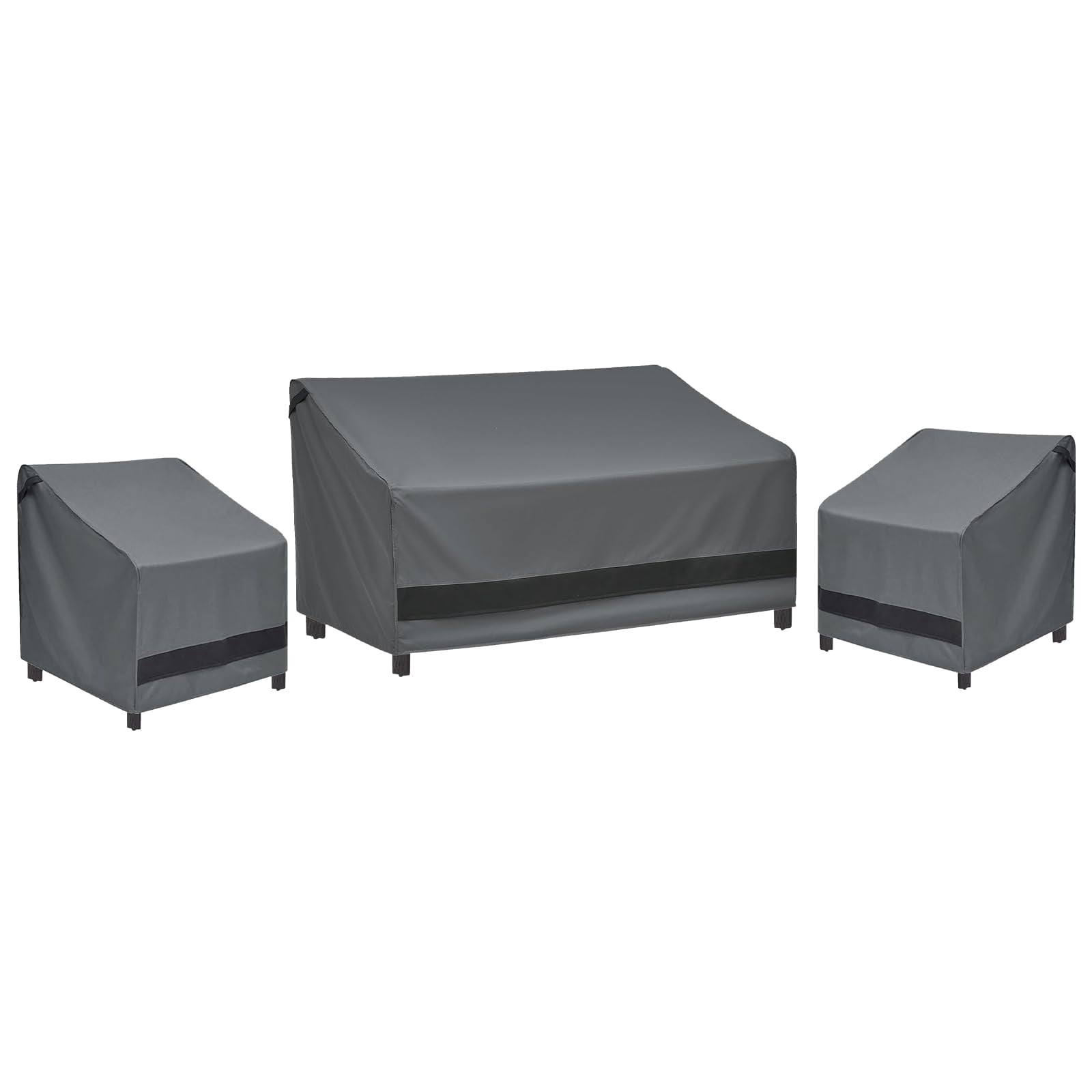 3-Seater Patio Furniture Covers Waterproof Heavy Duty 600D Oxford Fabric Outdoor Sofa Cover Sun Fade Resistant 79W x 37D x 35H Inch