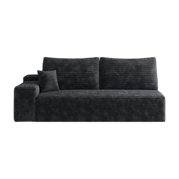 3-Seater Right-Module Sofa, Black