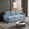 thumbnail image 1 of 3 Seater Sofa, 76.7" Modern Chenille Fabric Tufted Upholstered Accent Sofa with Curved Backrest and Removable Seat Cushion, Comfy Couch for Living Room Bedroom Office Small Space, Gray, 1 of 7