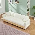 thumbnail image 1 of 3 Seater Sofa Bed with Hidden Storage Space & Pillow, Tech Cloth Upholstered Modular Sectional Sofa Couch with Drawer &Adjustable Backrest, Extra Deep Seat Cloud Couch for Living Room,Beige, 1 of 7
