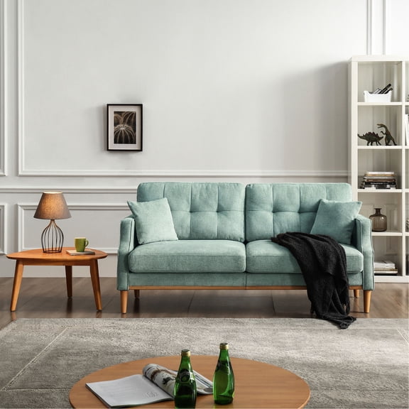 3-Seater Sofa with Waterproof Polyester Fabric / Comfortable Seating in Living Space with USB Charging