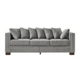 thumbnail image 1 of 3 Seaters Chesterfield Sofa, Velvet Upholstered Couch with Nailhead Trim and Pillows for Living Room Office Apartment, 1 of 11