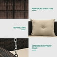 thumbnail image 1 of 3-Seats Wicker Hanging Porch Swing Chair Outdoor Gray Rattan Patio Swing Lounge 3 Back Cushions Capacity for Garden, Balcony, Living Room, 1 of 9