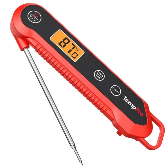 3-Sec Instant Read Digital Meat Thermometer, 0.9F Accuracy, Waterproof & Backlight Food Thermometer for Cooking, Oil Fry Candy Meat Probe for Kitchen, BBQ, Oven, Grill, Smoker