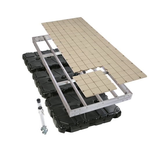 3 Section Aluminum Floating Dock Kit w/ Resin Top - 4'x30'