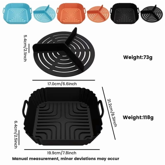 3-Section Nonstick Square Cake Pan for Air Fryer & Oven - C