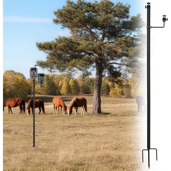 3-Section Trail Camera Stakes, 1-Pack Universal Lightweight 3-in-1 Mount for Outdoor Use