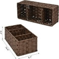 thumbnail image 1 of 3-Section Wicker Baskets for Shelves, Hand-Woven Water Hyacinth Wicker Storage Basket, Toilet Paper Basket for Toilet Tank Top, Baskets for Organizing Bathroom Kitchen 5.3*14.4*4.3inch, 1 of 8