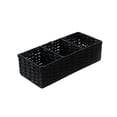 thumbnail image 1 of 3 Section Wicker Storage Basket, Multi Compartment Imitation Wicker Organizer, for Bathroom, Bedroom, Kitchen, Living Room, Black, 1 of 7