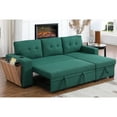 thumbnail image 1 of 3 Sectional In Linen - Pull-out With Storage Chaise, Foam Filled, 93.72 In. W X 53.49 D 34.55 H Upholstered Removable Cushions, 93.72" 53.49" 34.55" For Comfortable Lounging, 1 of 6