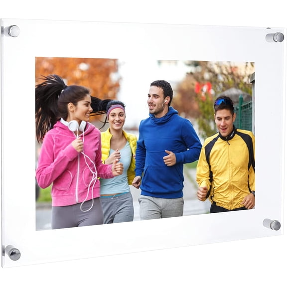 3 Set 13x9.4" Wall Display Acrylic Picture Frames Clear Floating Photo Frame Wall Mount Certificate Display Frame for Office Home Living Room