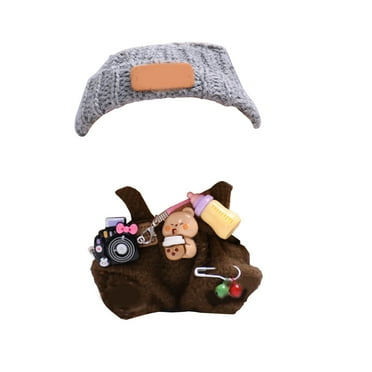 3 Set 17cm Doll Clothes - Clothes for Dolls Outfit - Accessories for 17cm Labb Dolls Clothes +Knitted Hat + Small Camera, No Doll Included,A