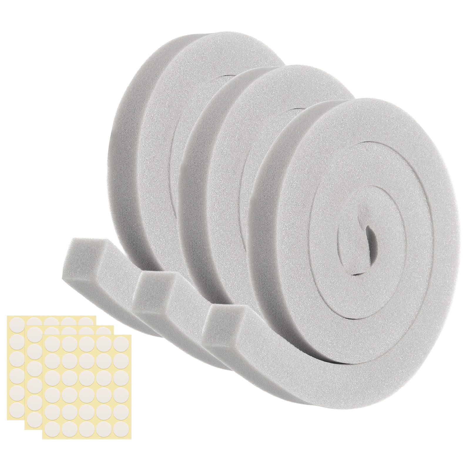 3 Set 3.28ft Foam Seal Strip, 1 Inch Width x 1 Inch Thick Weather Stripping Foam Insulation Tape, EVE Air Conditioner Open Cell Foam Seal Tape for Doors, Windows, Grey