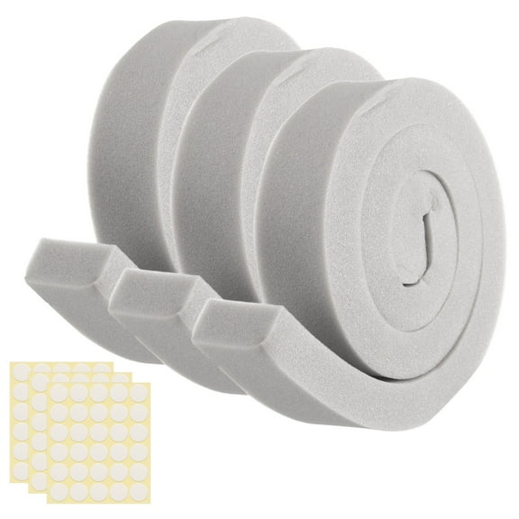 3 Set 3.28ft Foam Seal Strip, 1 Inch Width x 2 Inch Thick Weather Stripping Foam Insulation Tape, EVE Air Conditioner Open Cell Foam Seal Tape for Doors, Windows, Grey