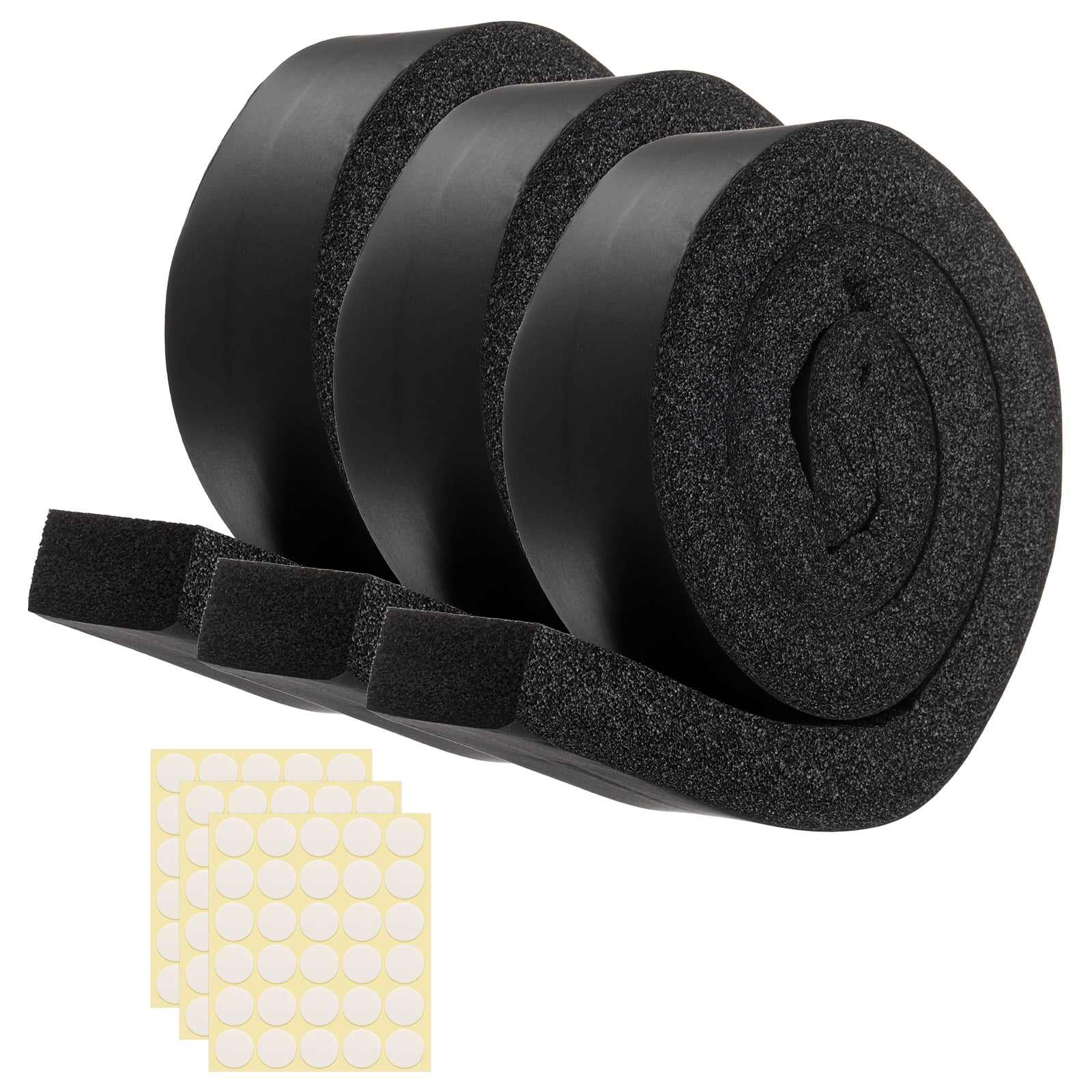 3 Set 3.28ft Foam Seal Strip, 1 Inch Width x 2 Inch Thick Weather Stripping Foam Insulation Tape, High Density Air Conditioner Open Cell Foam Seal Tape for Doors, Windows, Black