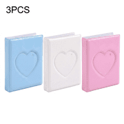 Photo Album, 3 Pack Light Blue Small Scrapbook, Heart Hollow Window 3 Inch Photocard Book, Portable Mini Picture Album for Photocard Collection, Instant Film Storage, Memory Keepsake Photobook