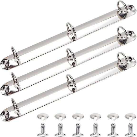 3 Set 3 Ring Binder Mechanism Iron Loose Leaf Book Binder Ring Binding Mechanisms Replacement Set Metal O Rings Binding Spines Combs for DIY Making School Document Organization