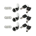 thumbnail image 1 of Unique Bargains 3 Set 7/8 Inch RV Campervan Lock Set with 6 Keys RV Storage Door Locks for File Cabinet Toolbox Black, 1 of 7
