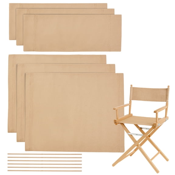 3 Set Chair Oxford Cloth Beach Chair Cloth Replacement Supplies Beige 530x425x3.5mm