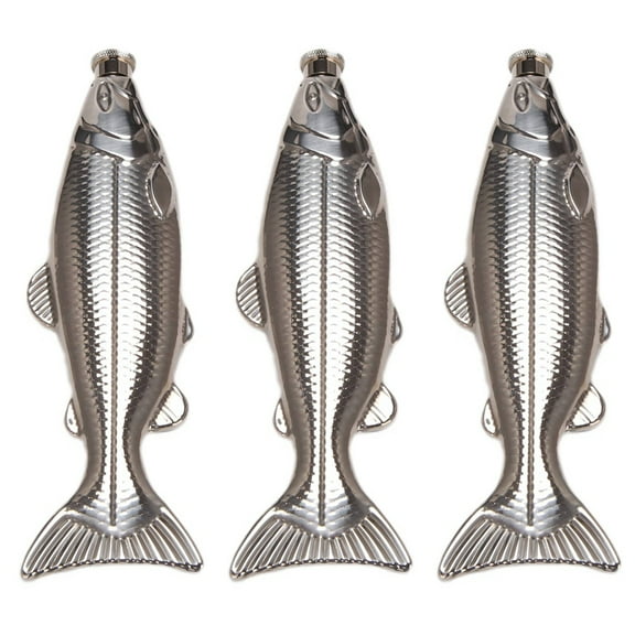 3 Set Fish-Shape Hip Flask 5Oz Bottle Mini Pocket Flask Stainless Steel Drinkware for Outdoor