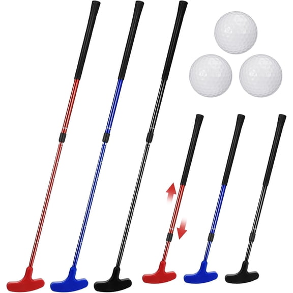 3 Set Golf Putter Set for Men Women Two Way Mini Adjustable Length Putter with 3 Golf Balls for Right or Left Handed Golfers