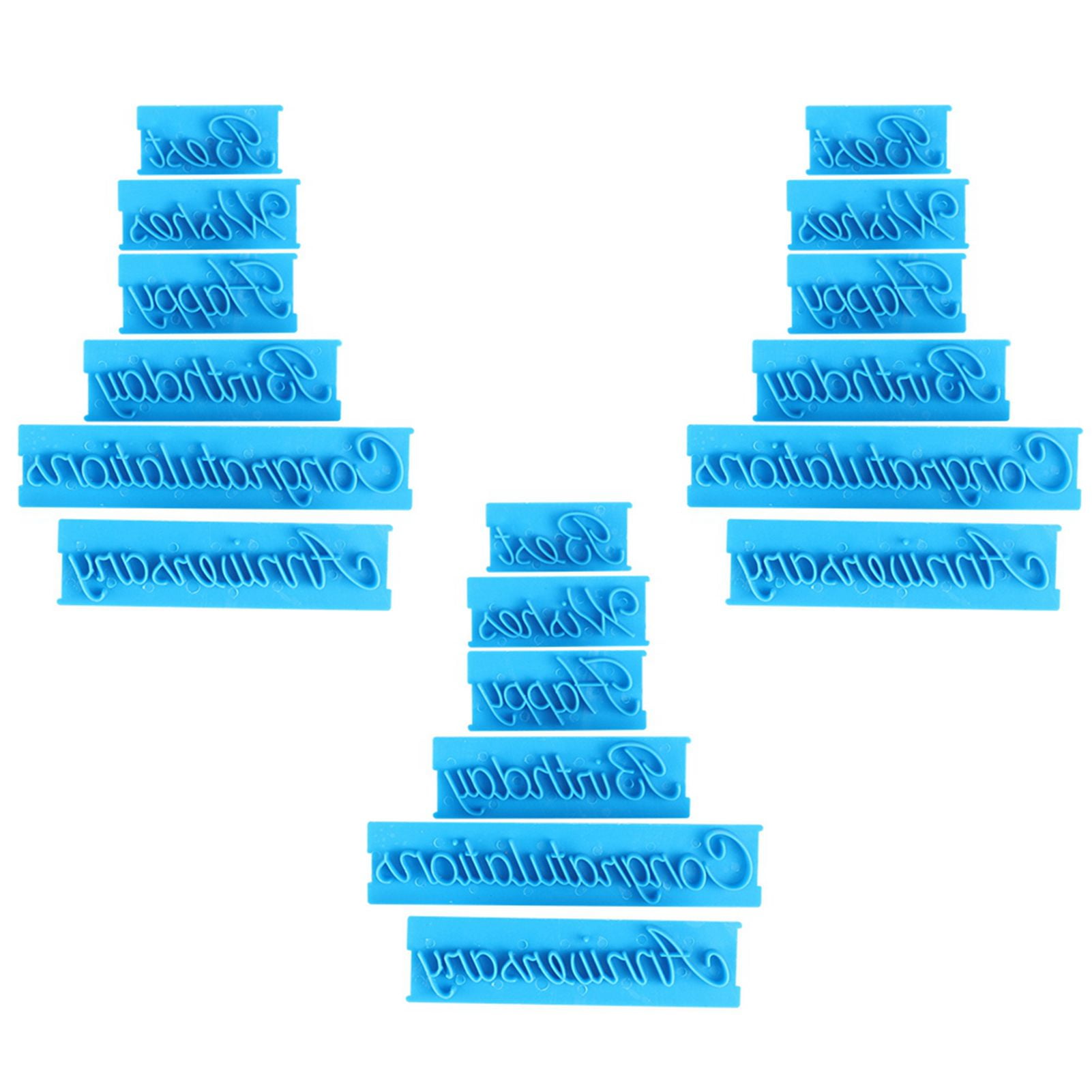 3 Set Handwriting Letter Cake Embosser DIY Plastic Molds Cake