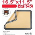 thumbnail image 1 of 3 Set Liner Sheet Silicone Baking Mat Non Stick Heat Resistant Oven Mats Toaster, 1 of 5