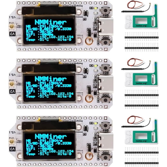 3 Set LoRa V3 Development Board with Case Meshtastic WiFi Dual Core 240MHz with 0.96" OLED Display 863-928MHz
