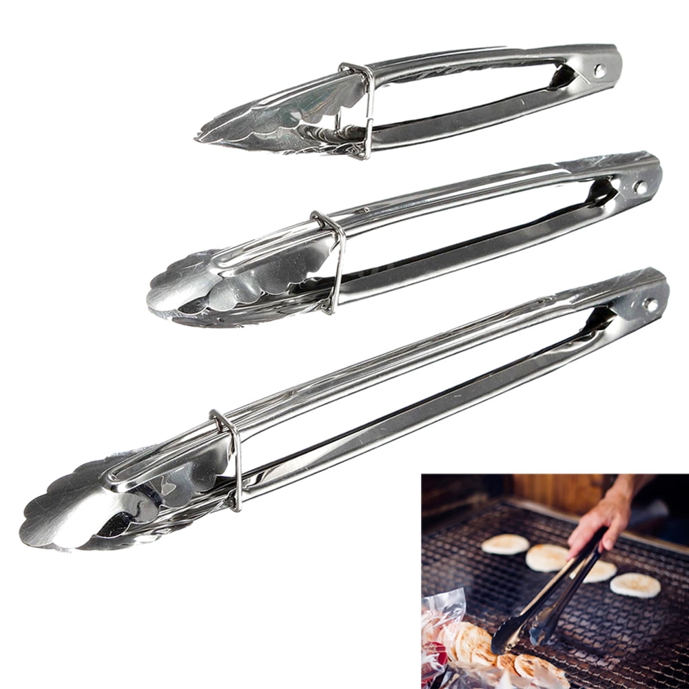 Cooking Tongs Heat Resistant 600 Degree Stainless Steel Kitchen Tongs,  Heavy Duty Metal Locking Clip Great For Food, Salad And Bbq - Temu