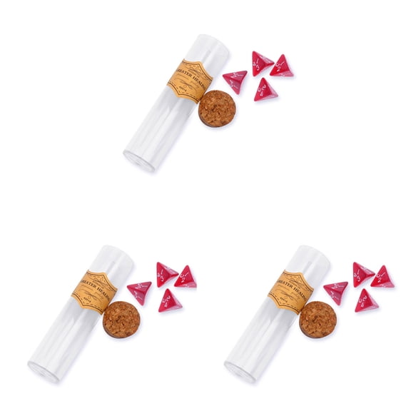 3 Set Of Red 4 D4 Dice (12pcs) +3pcs potion bottle for a Dungeon and Dragons themed healing potion