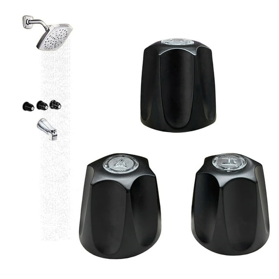 3 Set Shower Knob Replacement Metal Bath Tub Shower Handle Diverter Bathtub Faucet Handles 2.35 In