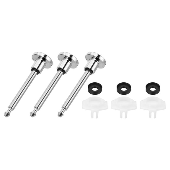 3 Set Tub Spout Diverter Repair Kit, Bathtub Leaky Faucet Repair Replacement Parts Includes 3 x Valve Stems, 3 x Cup Seals and 3 x Gate (Plating, Silver)