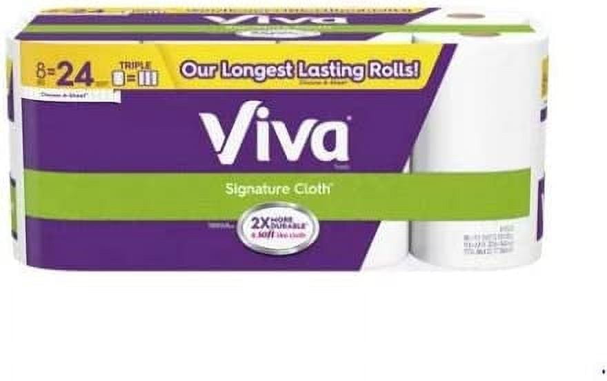 3 Set-Viva Signature Cloth Paper Towels, Choose A Sheet, 8 Triple Rolls,(=24 RegularRolls)