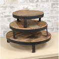 thumbnail image 1 of 3/Set, Weathered Wood and Metal Round Risers, 1 of 2