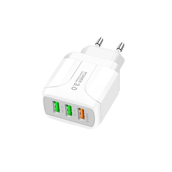 3 Set of 3 Port Fast Quick Charge QC 3.0 USB Hub Wall Charger 5.1A Power Adapter EU Plug