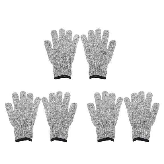 3 Set of 5 Cut-Proof Wire Gloves Kitchen Woodworking Glass Cut-Proof Stab- Gloves M