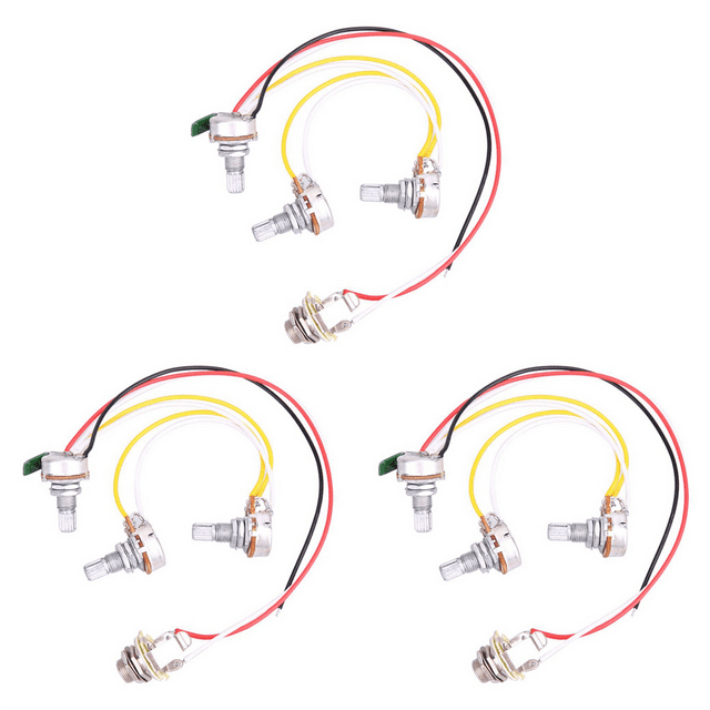 3 Set of Bass Guitar Wiring HarnessPrewired with 3500k Pots