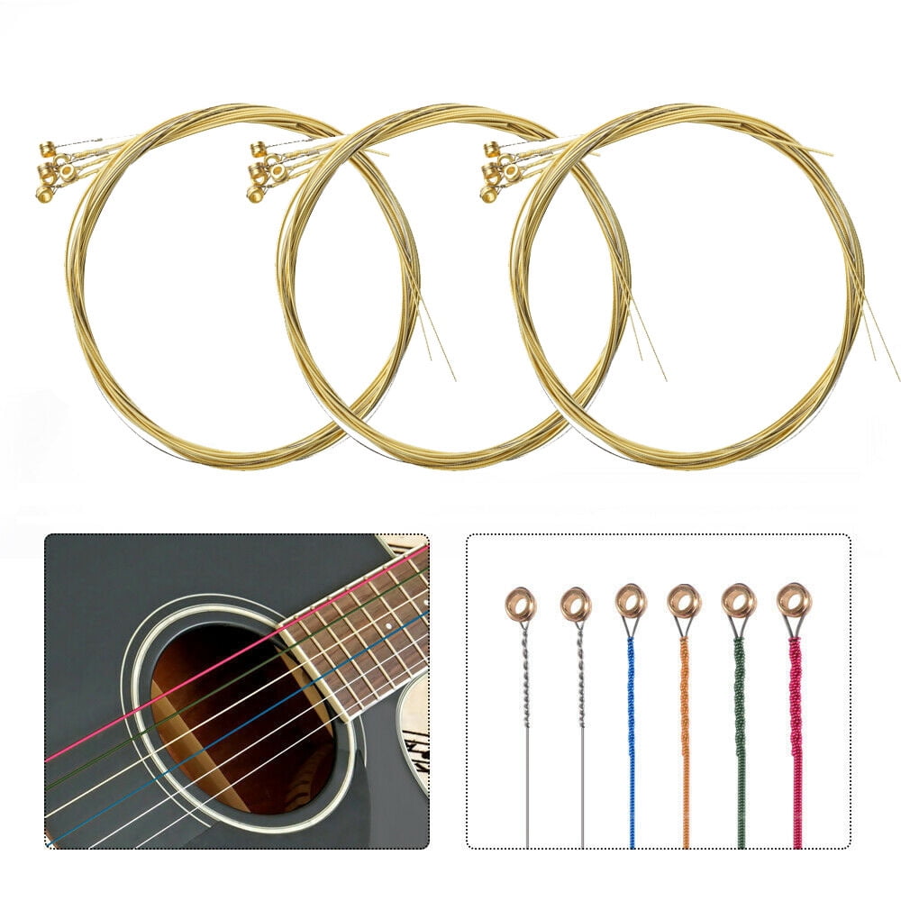 3 Set of Guitar Strings Replacement Steel String for Acoustic Guitar