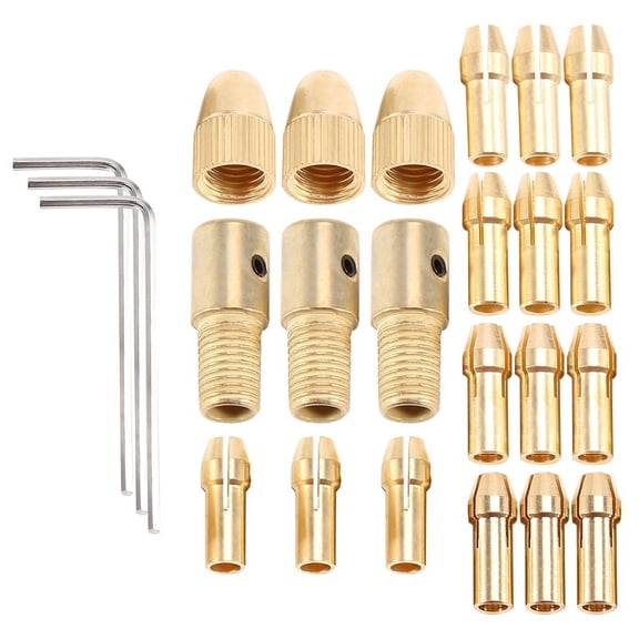3 Sets 0.5-3mm Brass Drill Chuck Small Electric Drill Bit Collet Fit for Tools 3 Size -2.0mm 2.35mm 3.17mm