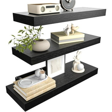 3 Sets 15 x 7" Wall Mounted Floating Shelves, Storage Shelves Perfect for Bedroom, Bathroom, Living Room and Kitchen Storage