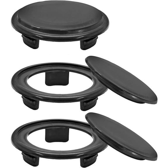 3 Sets 3 Inch Outdoor Patio Table Umbrella Hole Ring And Cap Black Thicker PVC Plug Set For Garden Beach Furniture Stabilization Fits 2 Inch Pole