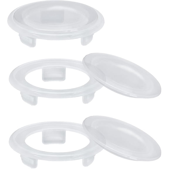 3 Sets 3 Inch Outdoor Patio Table Umbrella Hole Ring And Cap White Thicker PVC Plug Set For Garden Beach Furniture Stabilization Fits 2 Inch Pole