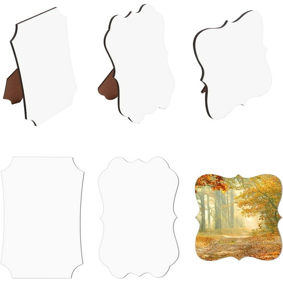 3 Sets 3 Styles MDF Board Heat Transfer Blanks Photo Frame for Heat Press White 13.9~18.4x6~11.5x5~8.5cm 2pcs/set