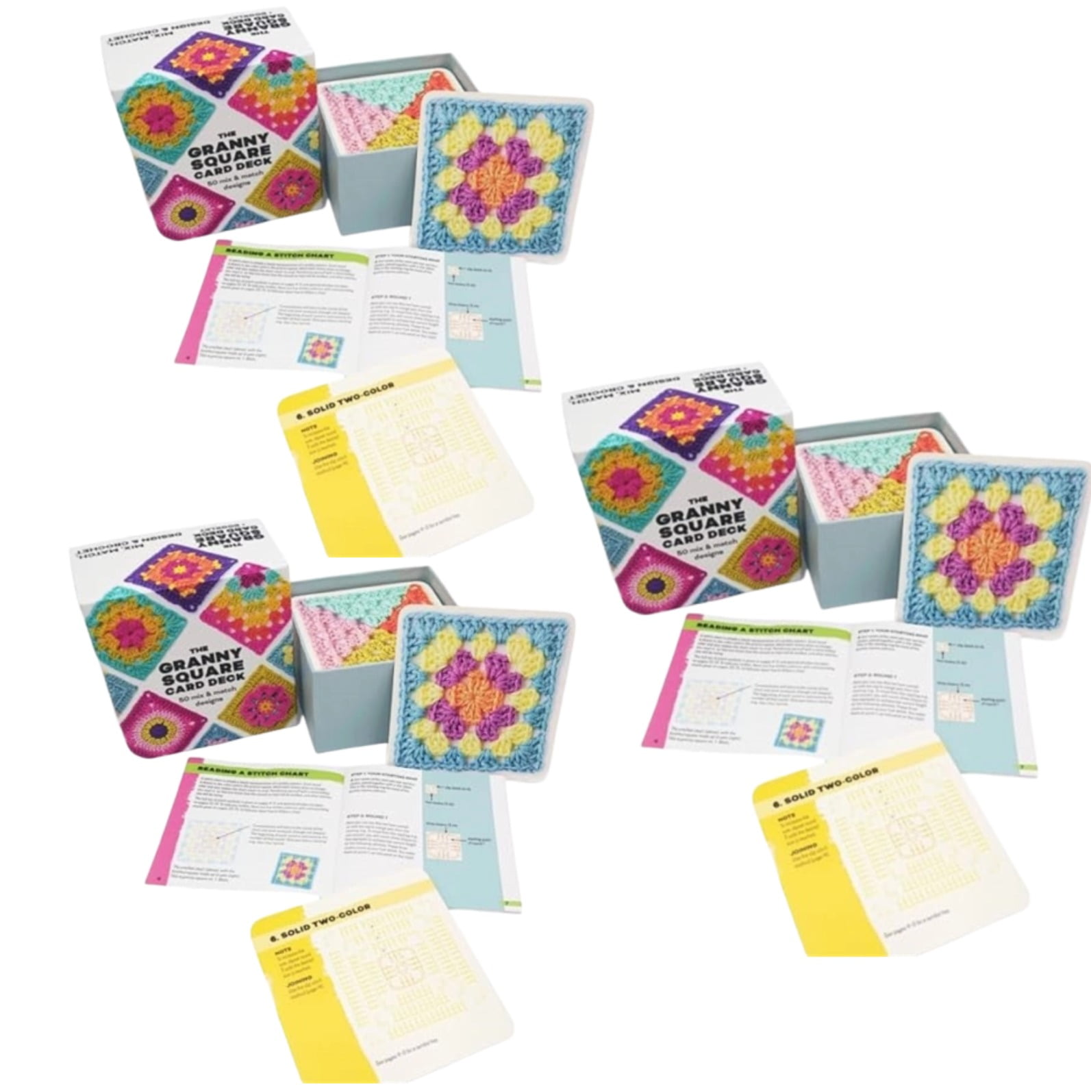 3 Sets 50 Mix & Match Designs The Granny Square Card Deck,Granny Square