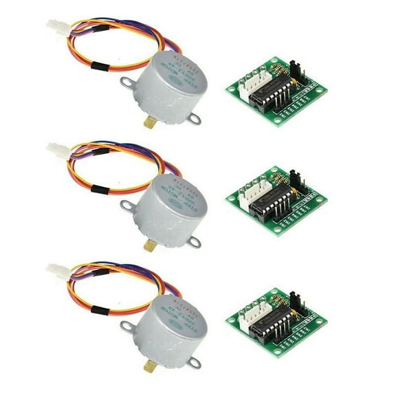 3 Sets 5V Stepper Motor 28Byj-48 with Drive/ Test Module Board Uln2003 5 Line