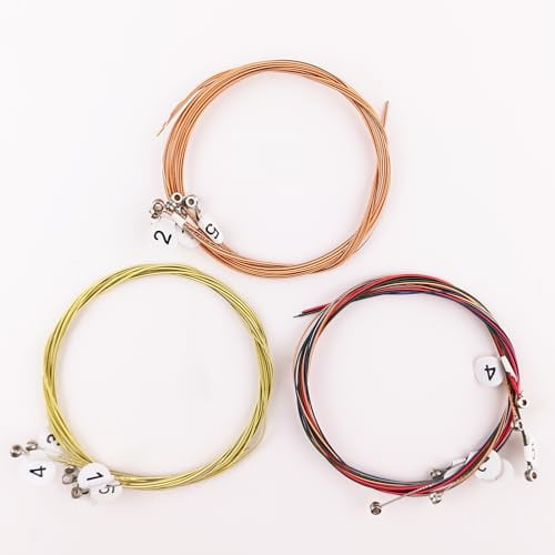 3 Sets Of 6 Acoustic Guitar Strings,Replacement Steel String For Guitar,Gold/Brass/Multicolor Electric Guitar String With Sign,Spare Strings For Guitar Beginners Performers