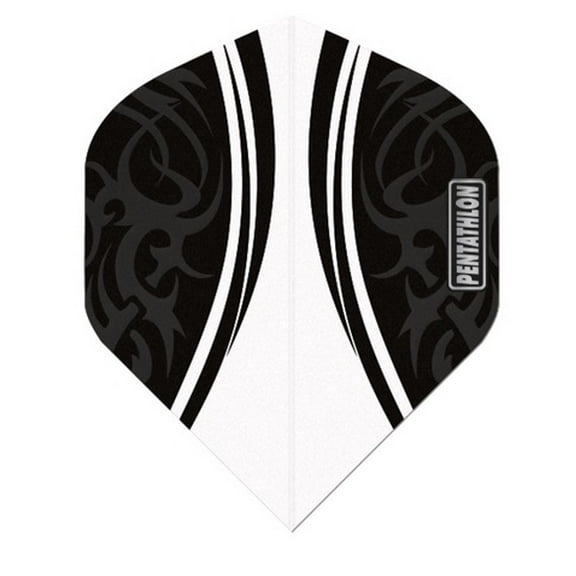 3 Sets (9 Flights) Pentathlon BLACK/CLEAR Standard Ex-Tough Dart Flights - 100 Micron